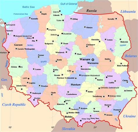 Mapa Polski z zaznaczonymi miastami z ogłoszeniami drzwi 60 prawe