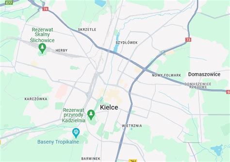 Mapa Kielc z zaznaczonymi osiedlami