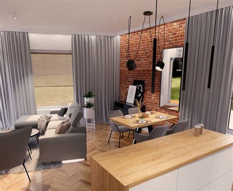 Wysoki salon w stylu loft