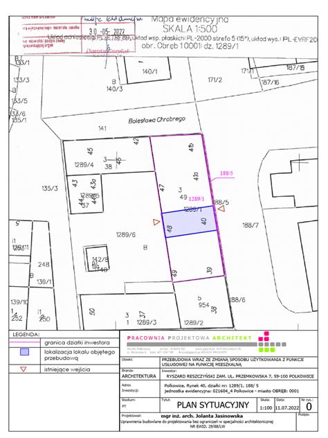 Plan sytuacyjny budowy szkoły w Wojcieszycach