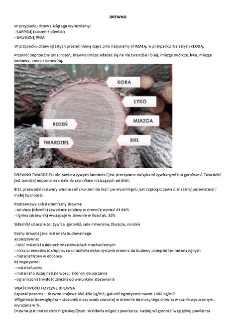 Schemat porównania właściwości drewna