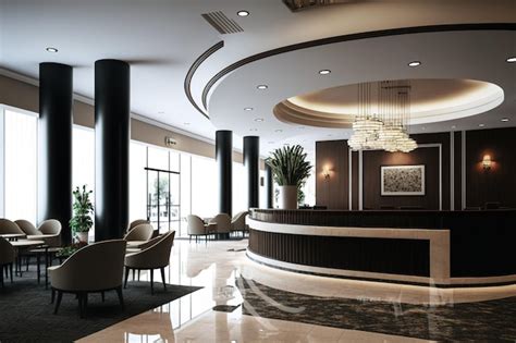 Eleganckie wnętrze hotelowego lobby
