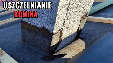 Obróbka komina z użyciem gontu bitumicznego