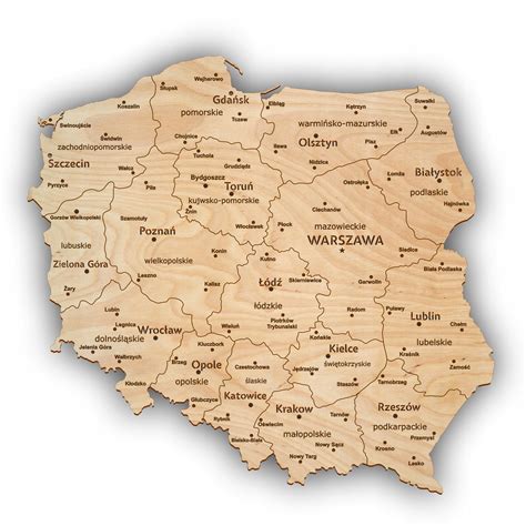 Mapa Polski z zaznaczoną Ostrołęką
