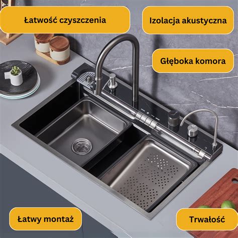 Porównanie wizualne zlewozmywaków ze stali nierdzewnej i zlewozmywaków granitowych