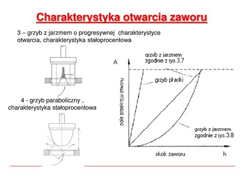Porównanie charakterystyki otwarcia zaworu bezpieczeństwa i zaworu upustowego