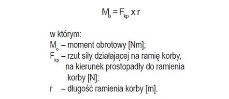 Diagram porównujący moment obrotowy i prędkość obrotową