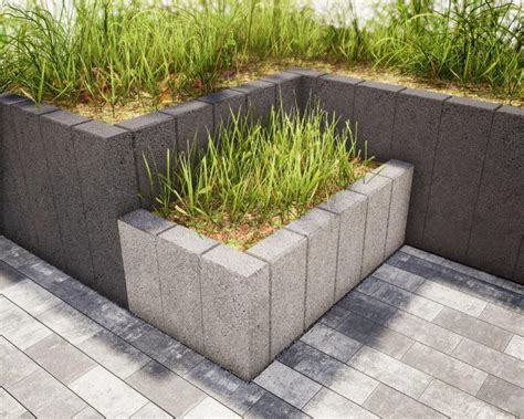 Nowoczesna palisada betonowa w grafitowym kolorze