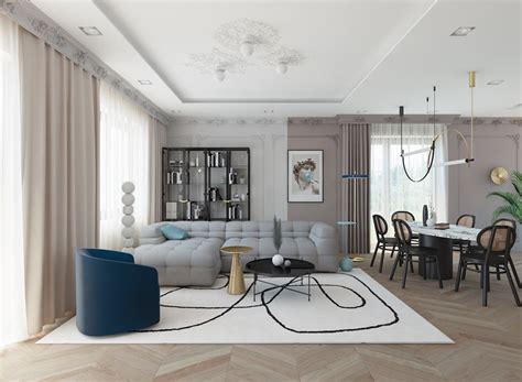 Elegancki salon ze sztukaterią