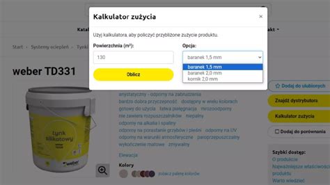 Kalkulator zużycia tynku