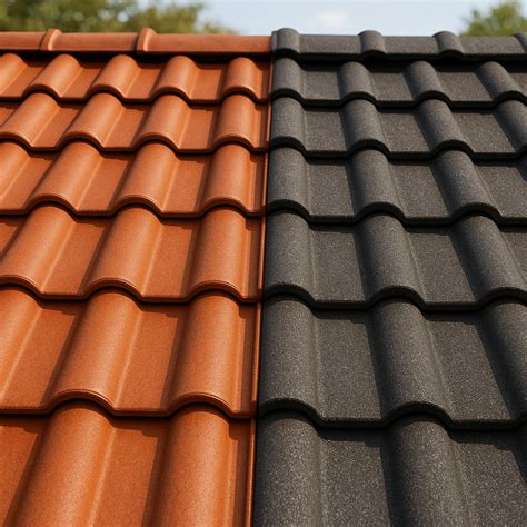 Porównanie starych dachówek ceramicznych i betonowych
