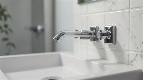 Detale nowoczesnej baterii podtynkowej z chromowanym wykończeniem