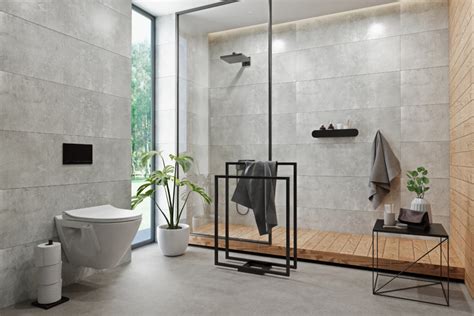 szara łazienka w stylu loft