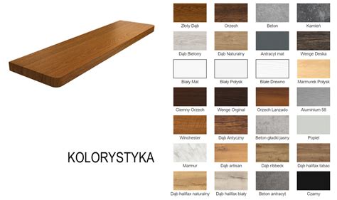Przykładowe kolory i faktury parapetów MDF