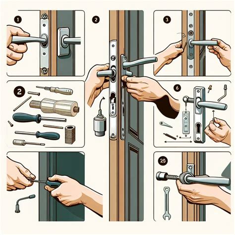 Ilustracja wielopunktowego systemu zamków w drzwiach