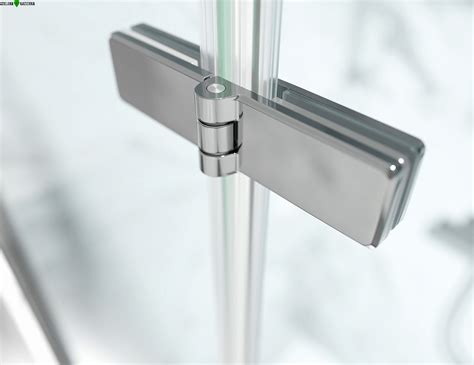 Zbliżenie na zawias drzwi prysznicowych z funkcją lift up