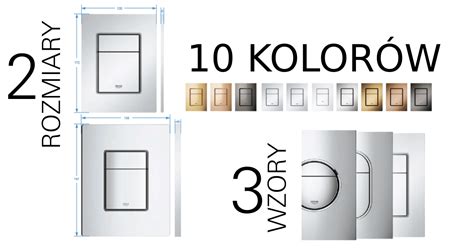 Przykłady przycisków spłukujących Grohe i Roca