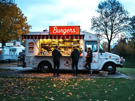Food truck serwujący burgery