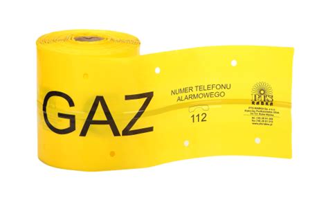 Taśma ostrzegawcza z napisem GAZ