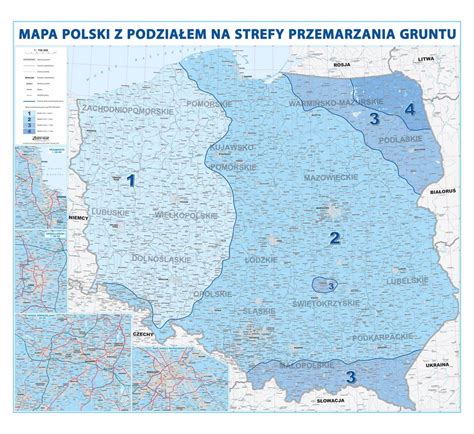 mapa stref przemarzania gruntu w Polsce