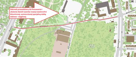 Mapa Iławy z zaznaczoną ulicą Komunalną