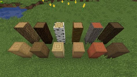 Przykładowa podłoga z różnych rodzajów drewna w Minecraft