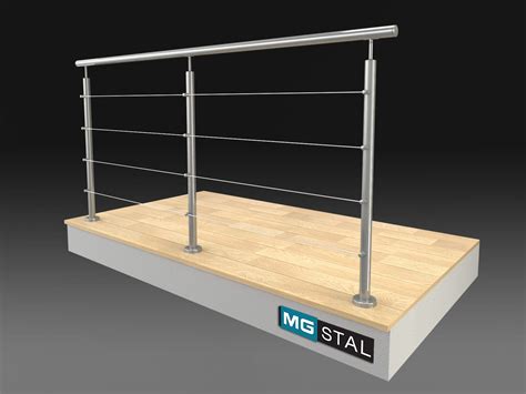Różne typy balustrad z lin