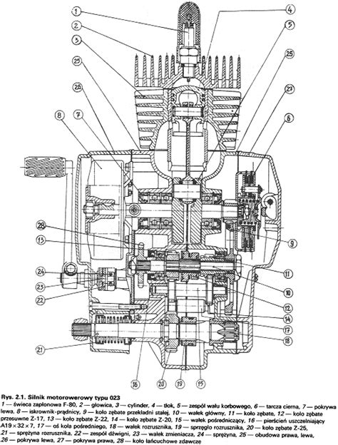 schemat silnika motocyklowego 125cc