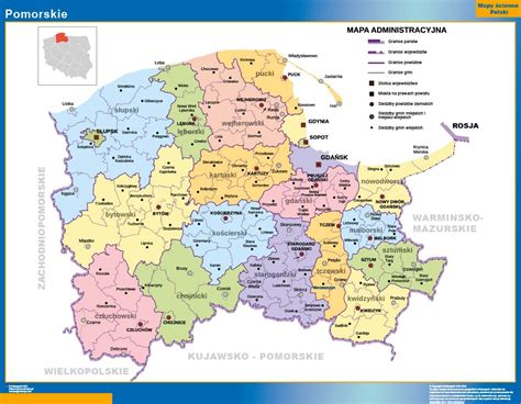 Mapa z zaznaczonymi lokalizacjami dostawców kamienia w województwie pomorskim