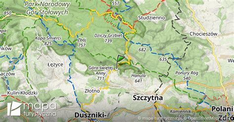 Mapa turystyczna okolic Góry Świętej Anny