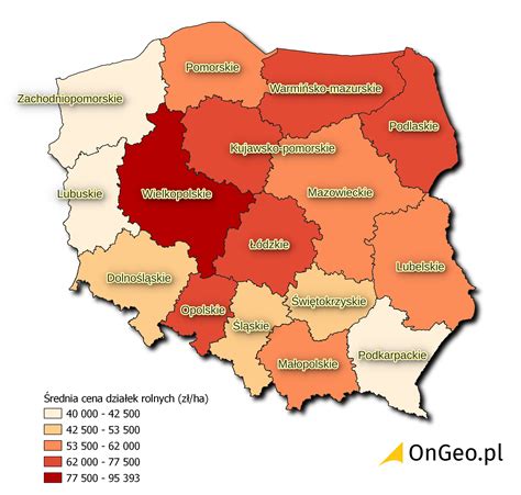 Mapa cen stropów Teriva w Polsce