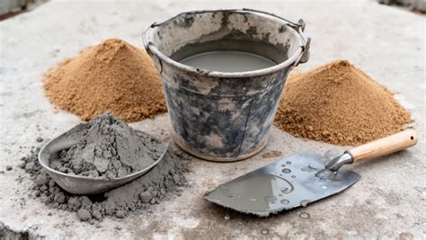Składniki do przygotowania zaprawy tynkarskiej: cement, wapno, piasek