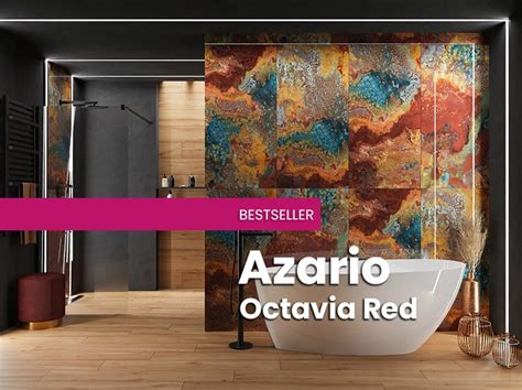 wielobarwne płytki Azario Octavia Red