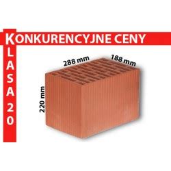 Pustak ceramiczny typu MAX z widocznymi wymiarami