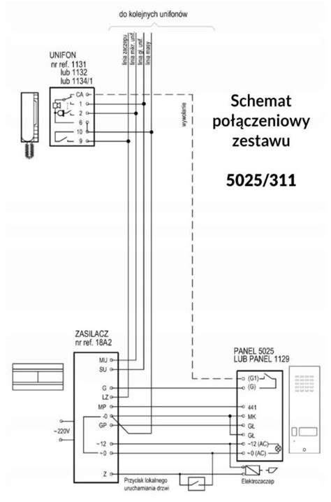 Schemat podtynkowego panelu domofonowego