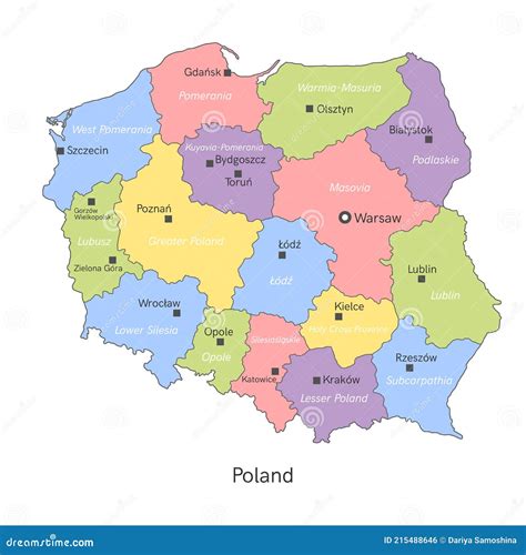 Mapa Polski z zaznaczonymi regionami Łodzi i Płocka