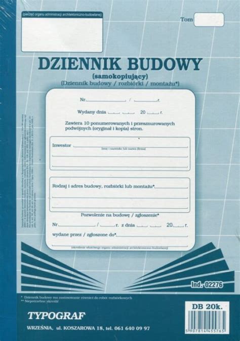 Przykładowy dziennik budowy