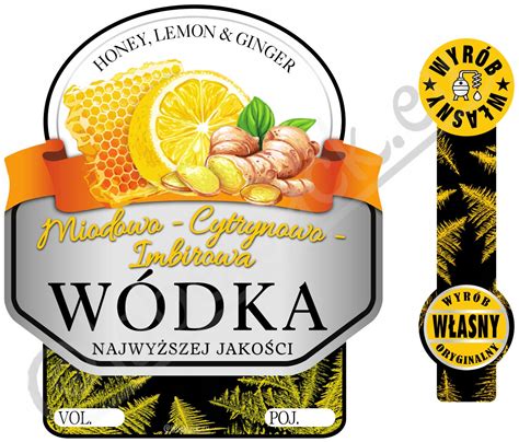 Kompozycja składników: imbir, cytryny, miód, wódka, cukier