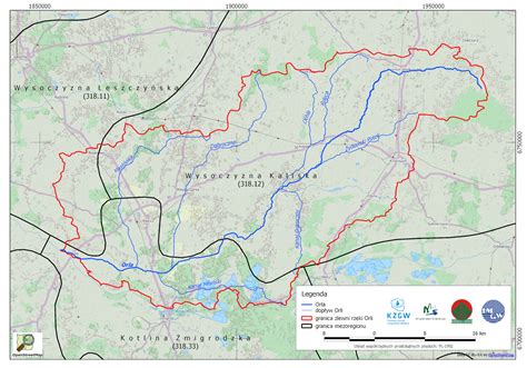 Mapa zlewni rzek Iłownicy i Białej