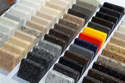 Próbki kamienia naturalnego: marmur, granit, kwarcyt