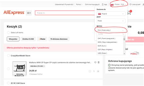 Przykładowe wyniki wyszukiwania wiertarek do szkła na AliExpress z zaznaczonymi opcjami filtrowania