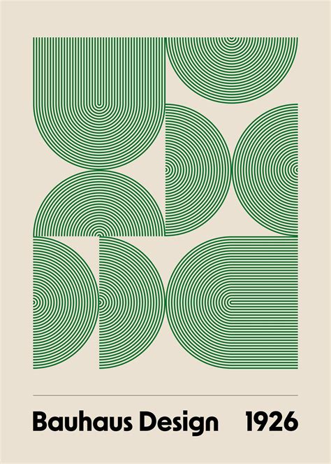 Plakat z geometrycznymi kształtami w zieleni
