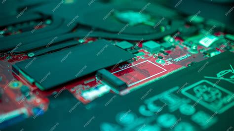 Płytka drukowana z widocznymi elementami elektronicznymi