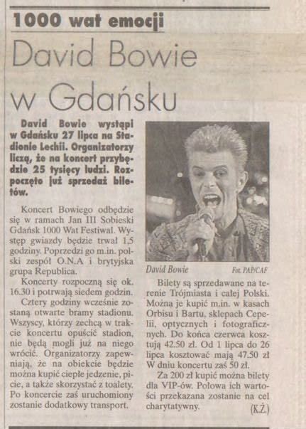 David Bowie podczas wizyty w Polsce