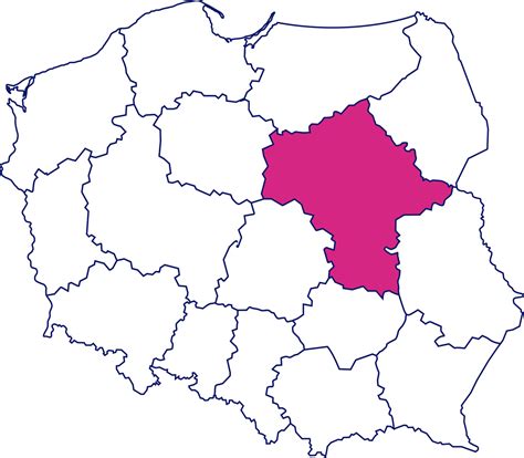 Mapa Polski z zaznaczonym województwem mazowieckim