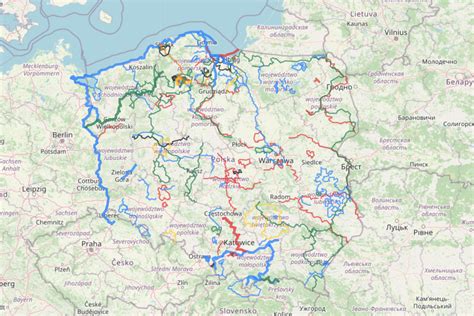 Mapa szlaków rowerowych w Polsce