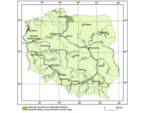 mapa przedstawiająca obszary zastosowania systemów drenażowych