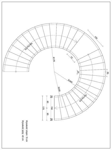 Schemat podwójnych spiralnych schodów