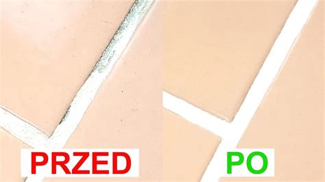 zbliżenie na białą fugę między płytkami