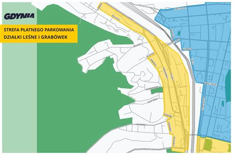 Mapa dzielnicy Działki Leśne w Gdyni z zaznaczoną ulicą Podjazd